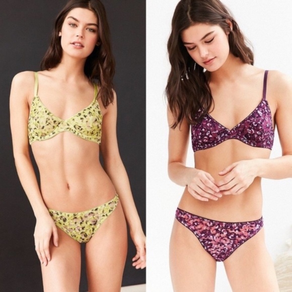 UO Out From Under Brushed Lace Underwire Bra Flock - Picture 1 of 8